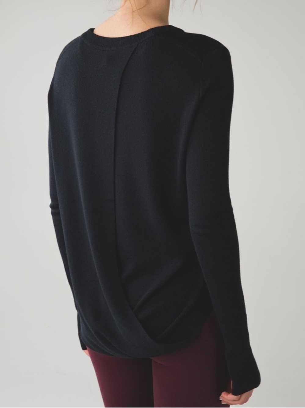 Lululemon Bring It Backbend Sweater Black Cashmere 8